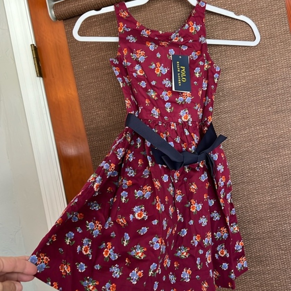 Girls polo floral dress 6X NWT